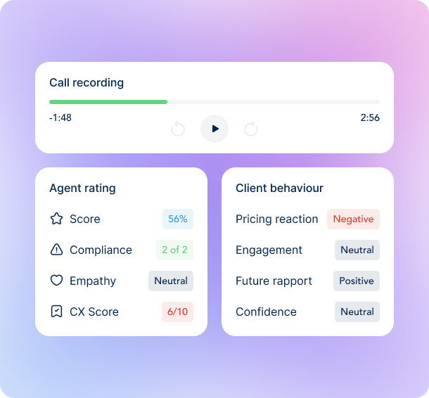 Manager reviewing customer profiles over time