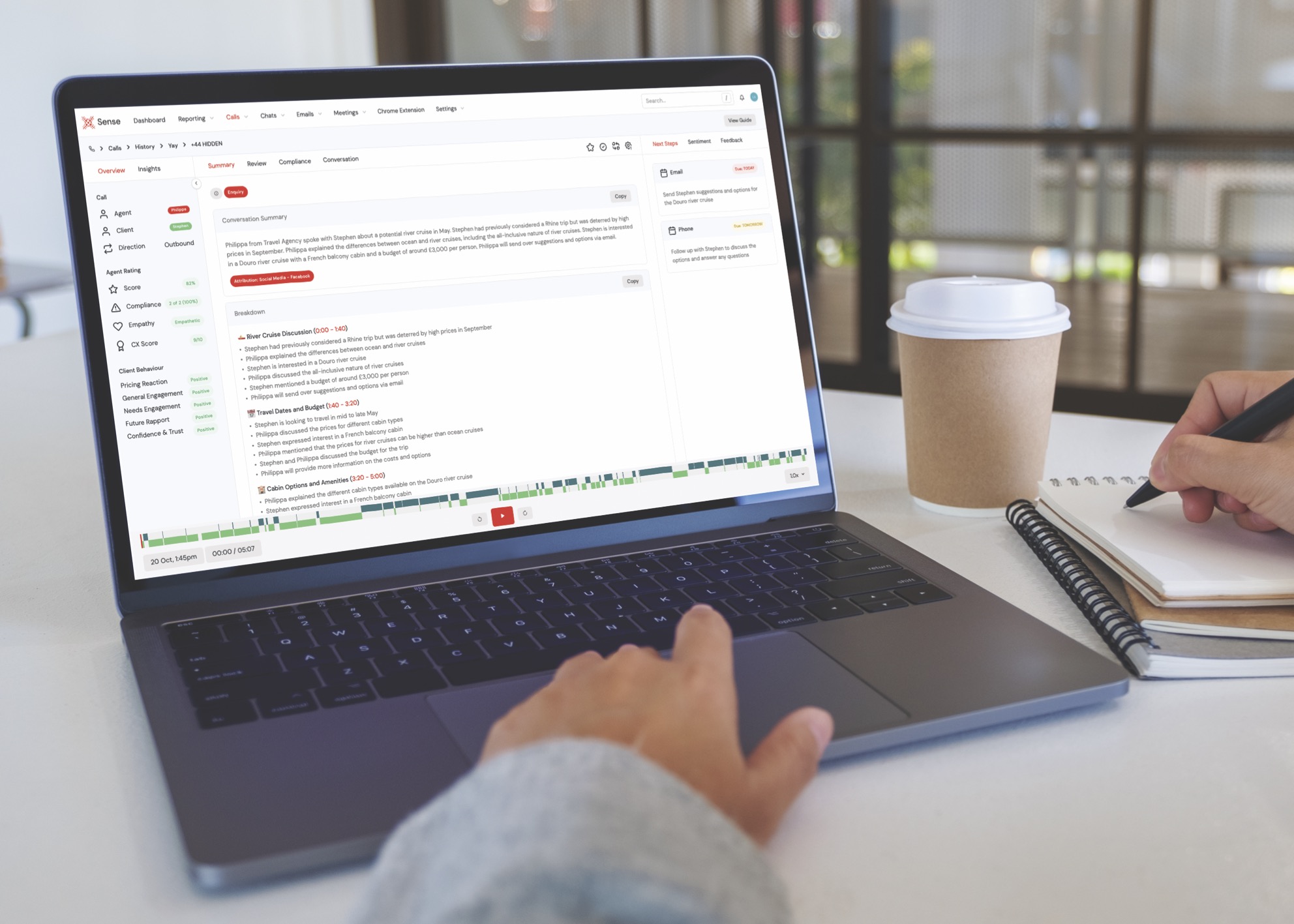 Sense scoring a customer conversation